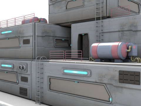 Modular SciFi Colony Pack Game Ready PBR Model 3D