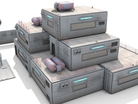 Modular SciFi Colony Pack Game Ready PBR Model 3D
