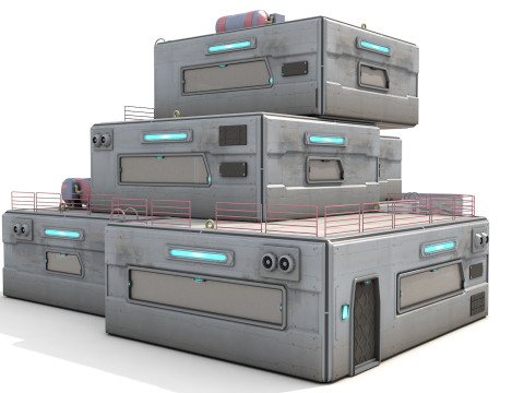 Modular SciFi Colony Pack Game Ready PBR Model 3D