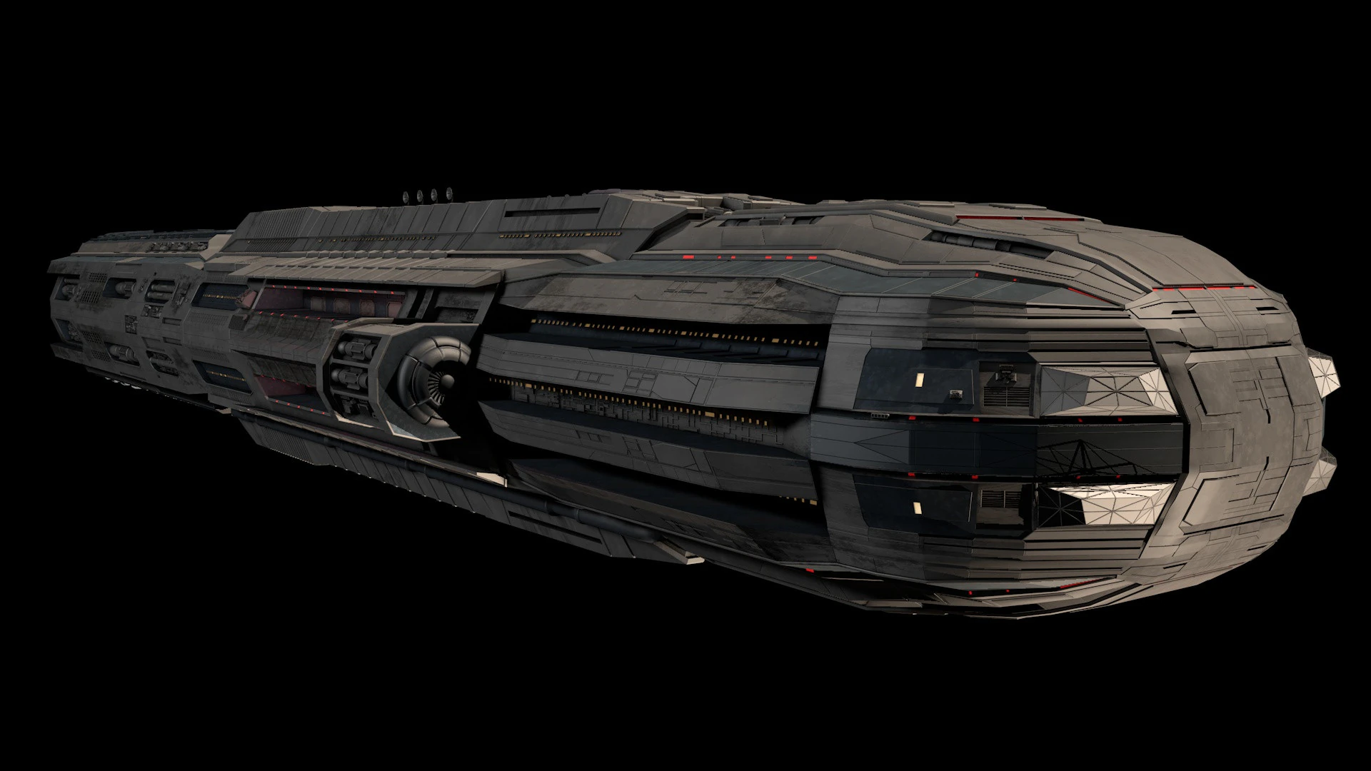 Star Cruiser Aion Highly Detailed SciFi Spaceship with PBR Materials 3D Model .c4d .max .obj .3ds .fbx .stl .blend 