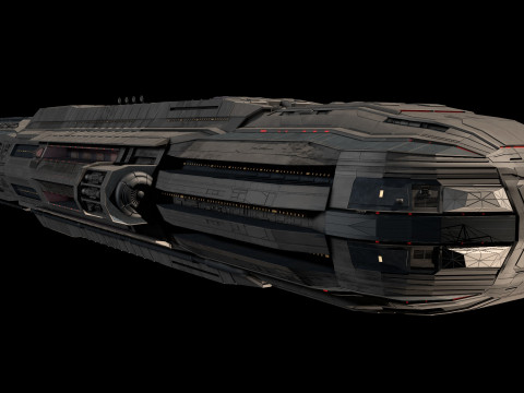 Star Cruiser Aion Highly Detailed SciFi Spaceship with PBR Materials 3D Модель