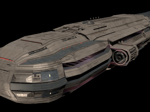 Star Cruiser Aion Highly Detailed SciFi Spaceship with PBR Materials Model 3D