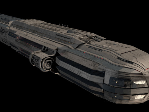 Star Cruiser Aion Highly Detailed SciFi Spaceship with PBR Materials Model 3D