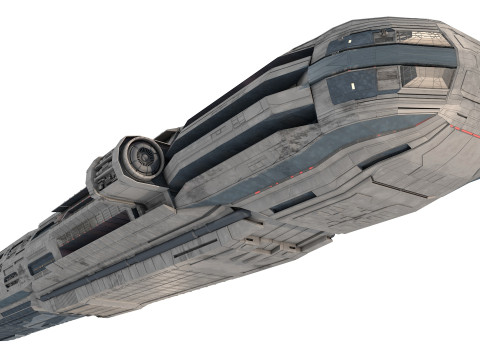 Star Cruiser Aion Highly Detailed SciFi Spaceship with PBR Materials Model 3D