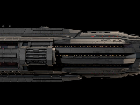 Star Cruiser Aion Highly Detailed SciFi Spaceship with PBR Materials Model 3D