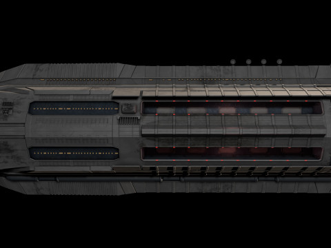 Star Cruiser Aion Highly Detailed SciFi Spaceship with PBR Materials Model 3D