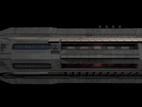 Star Cruiser Aion Highly Detailed SciFi Spaceship with PBR Materials 3D Model