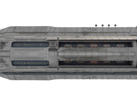 Star Cruiser Aion Highly Detailed SciFi Spaceship with PBR Materials 3D Model