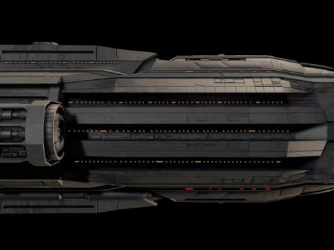 Star Cruiser Aion Highly Detailed SciFi Spaceship with PBR Materials Model 3D