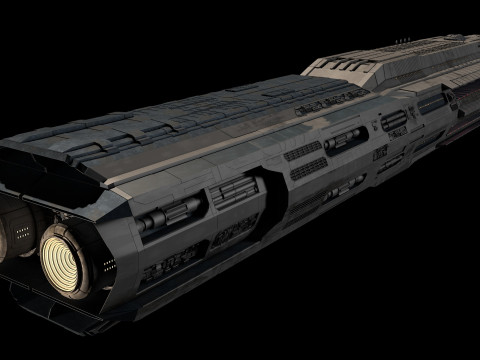 Star Cruiser Aion Highly Detailed SciFi Spaceship with PBR Materials Model 3D