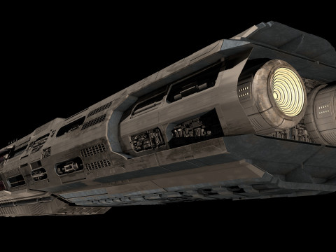 Star Cruiser Aion Highly Detailed SciFi Spaceship with PBR Materials Model 3D