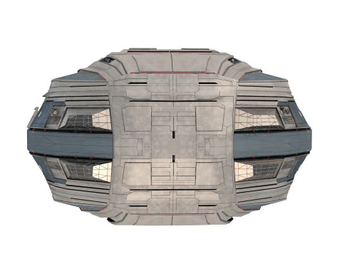 Star Cruiser Aion Highly Detailed SciFi Spaceship with PBR Materials 3D Model