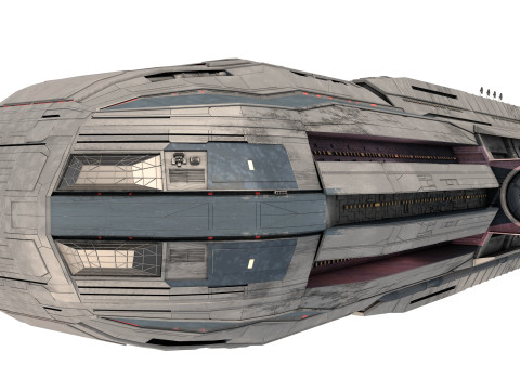 Star Cruiser Aion Highly Detailed SciFi Spaceship with PBR Materials Model 3D
