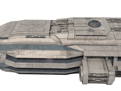 Star Cruiser Aion Highly Detailed SciFi Spaceship with PBR Materials Model 3D