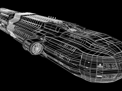 Star Cruiser Aion Highly Detailed SciFi Spaceship with PBR Materials 3D Model
