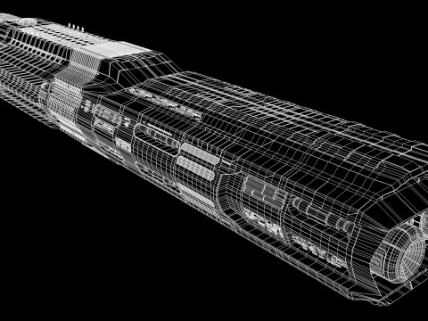 Star Cruiser Aion Highly Detailed SciFi Spaceship with PBR Materials Model 3D