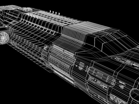 Star Cruiser Aion Highly Detailed SciFi Spaceship with PBR Materials Model 3D