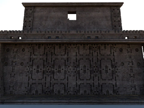Modular preColumbian temple building with PBR textures 3D Model