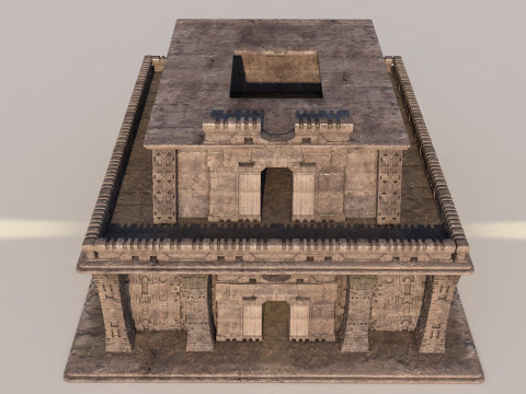 Modular preColumbian temple building with PBR textures 3D Модель