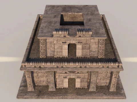 Modular preColumbian temple building with PBR textures 3D Model