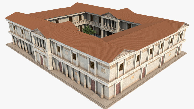 Greco-Roman palace Model 3D .c4d .max .obj .3ds .fbx .stl .blend 