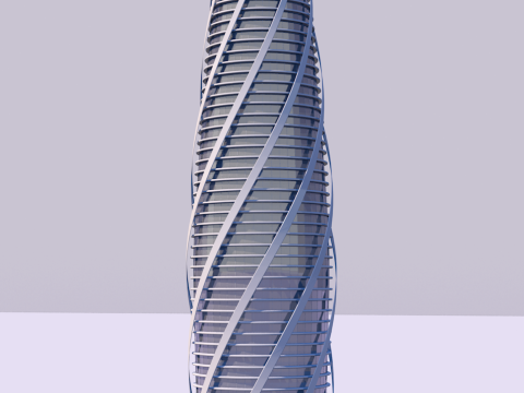 Futuristic skyscrapers downtown 3D Модель
