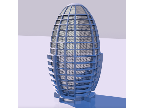 Futuristic skyscrapers downtown 3D Модель