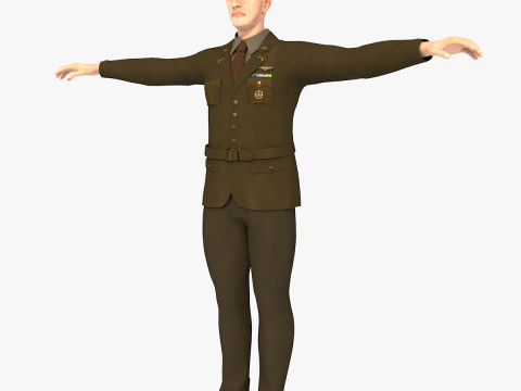 US Infantry Officer model pbr textures 3D Model
