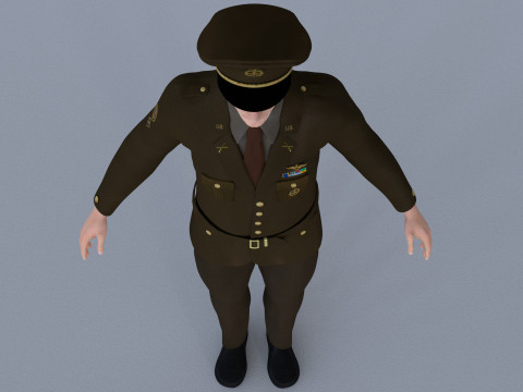 US Infantry Officer model pbr textures 3D Model