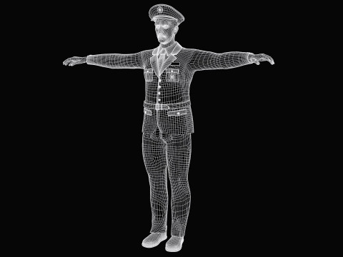 US Infantry Officer model pbr textures 3D Model