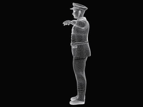 US Infantry Officer model pbr textures 3D Model