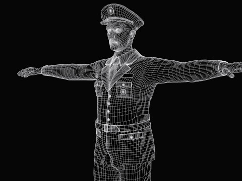 US Infantry Officer model pbr textures 3D Model