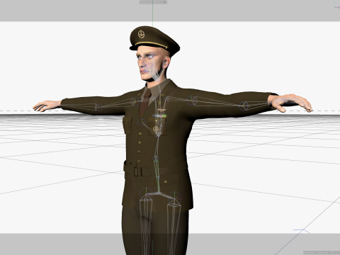 US Infantry Officer model pbr textures 3D Model