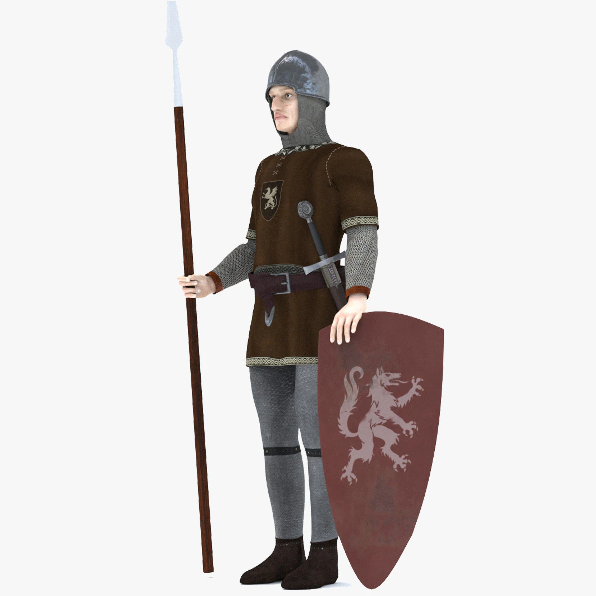 Medieval fantasy soldier model 3D Model .c4d .max .obj .3ds .fbx .stl .blend 
