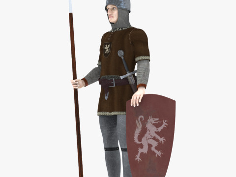 Medieval fantasy soldier model Model 3D
