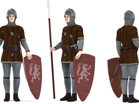 Medieval fantasy soldier model 3D 模型