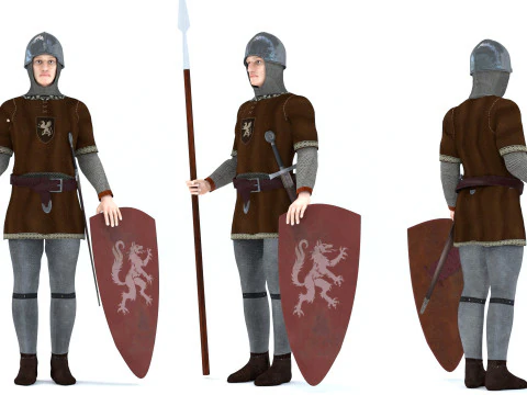 Medieval fantasy soldier model 3D Model