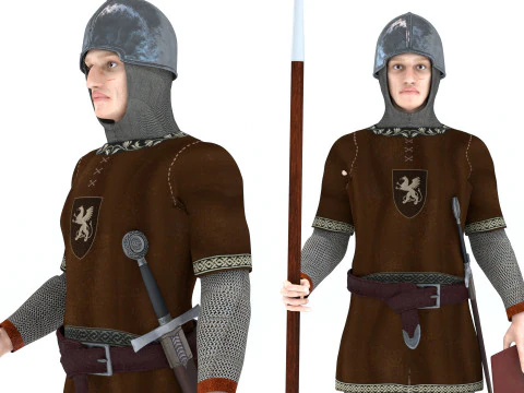 Medieval fantasy soldier model 3D Model
