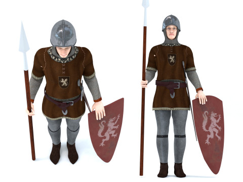 Medieval fantasy soldier model 3D 模型