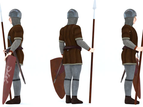 Medieval fantasy soldier model 3D Model