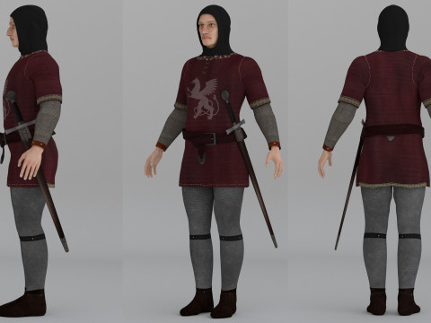 Medieval fantasy soldier model 3D 模型