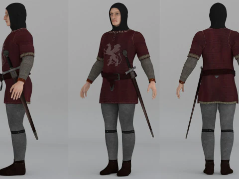 Medieval fantasy soldier model 3D Model