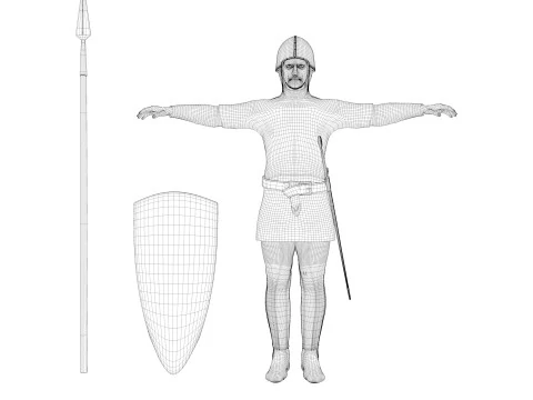 Medieval fantasy soldier model 3D Model