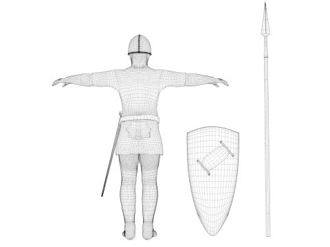 Medieval fantasy soldier model 3D Model