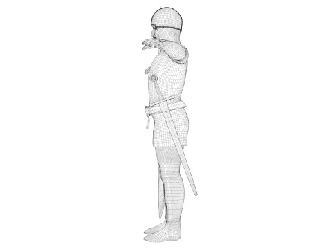 Medieval fantasy soldier model 3D Model