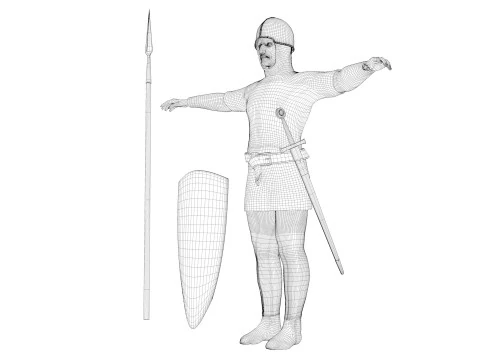 Medieval fantasy soldier model 3D Model