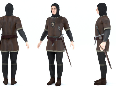 Medieval fantasy soldier model 3D 模型
