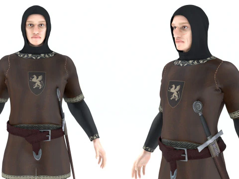 Medieval fantasy soldier model 3D Model