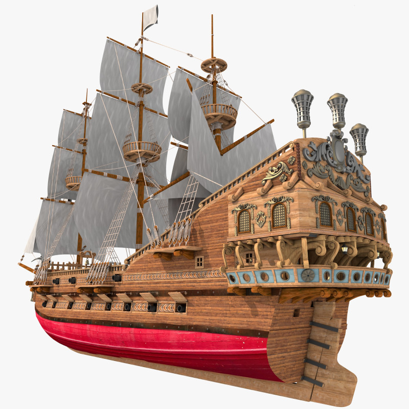 Galeon model Model 3D .c4d .max .obj .3ds .fbx .stl .blend 