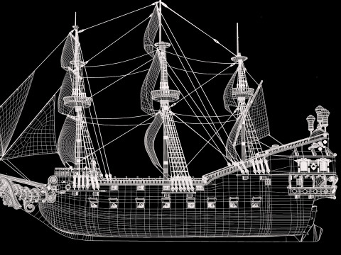 Galeon model Model 3D